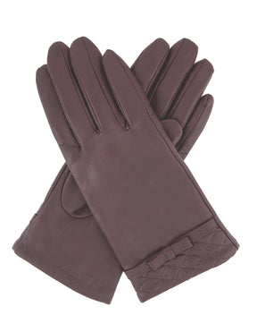 Dents Kitty Womens Sheepskin Leather Gloves - Burgundy