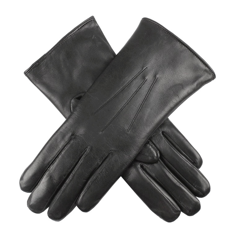 Dents Womens Kangaroo Leather Dress Gloves - Black (Cashmere Wool Lined)
