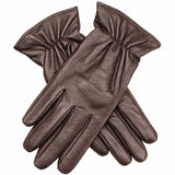 Dents Womens Premium Kangaroo Leather Gloves - Chocolate (100% Wool Lined for Winter)