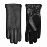 Dents Womens Leather Gloves with Suede Palm - Black