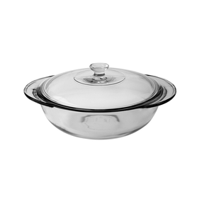 Anchor Hocking Fire-King 2L Glass Round Casserole Dish - Clear (25cm)