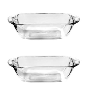2x Anchor Hocking Fire-King 1.5L Glass Loaf Dish - Clear (23cm)