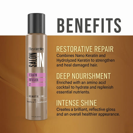 Recamier 260ml/8.80oz Professional Salon In Keratin Infusion Beauty Line - 12 Benefits in 1