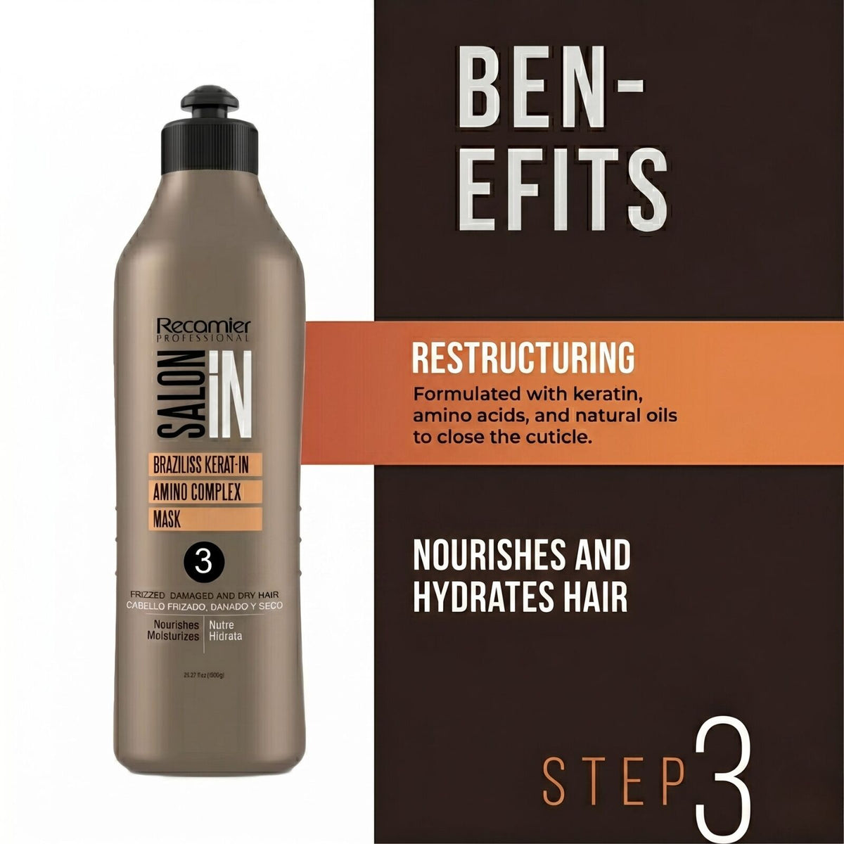 Recamier 1L Pure Keratin Braziliss Mask - Straightening (Step 3)