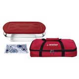 4pc Anchor Hocking Bake-N-Take Hot/Cold Glass Dish Casserole Lid Set - Red