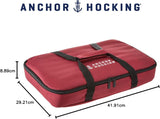 4pc Anchor Hocking Bake-N-Take Hot/Cold Glass Dish Casserole Lid Set - Red