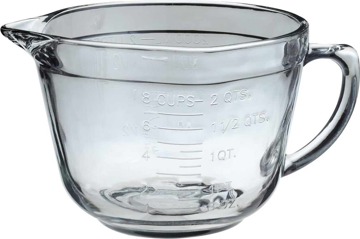 Anchor Hocking 2L/8-Cup Glass Batter Bowl Measuring Jug - Clear