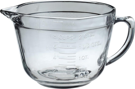 Anchor Hocking 2L/8-Cup Glass Batter Bowl Measuring Jug - Clear