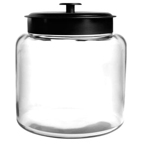 Anchor Hocking Montana 5.7L (1.5 Gallon) Glass Storage Jar w/Black Metal Lid