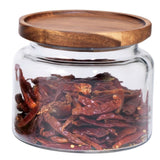 2x Anchor Hocking Montana 1.5L/16cm Glass Jar Container w/ Acacia Lid - Clear