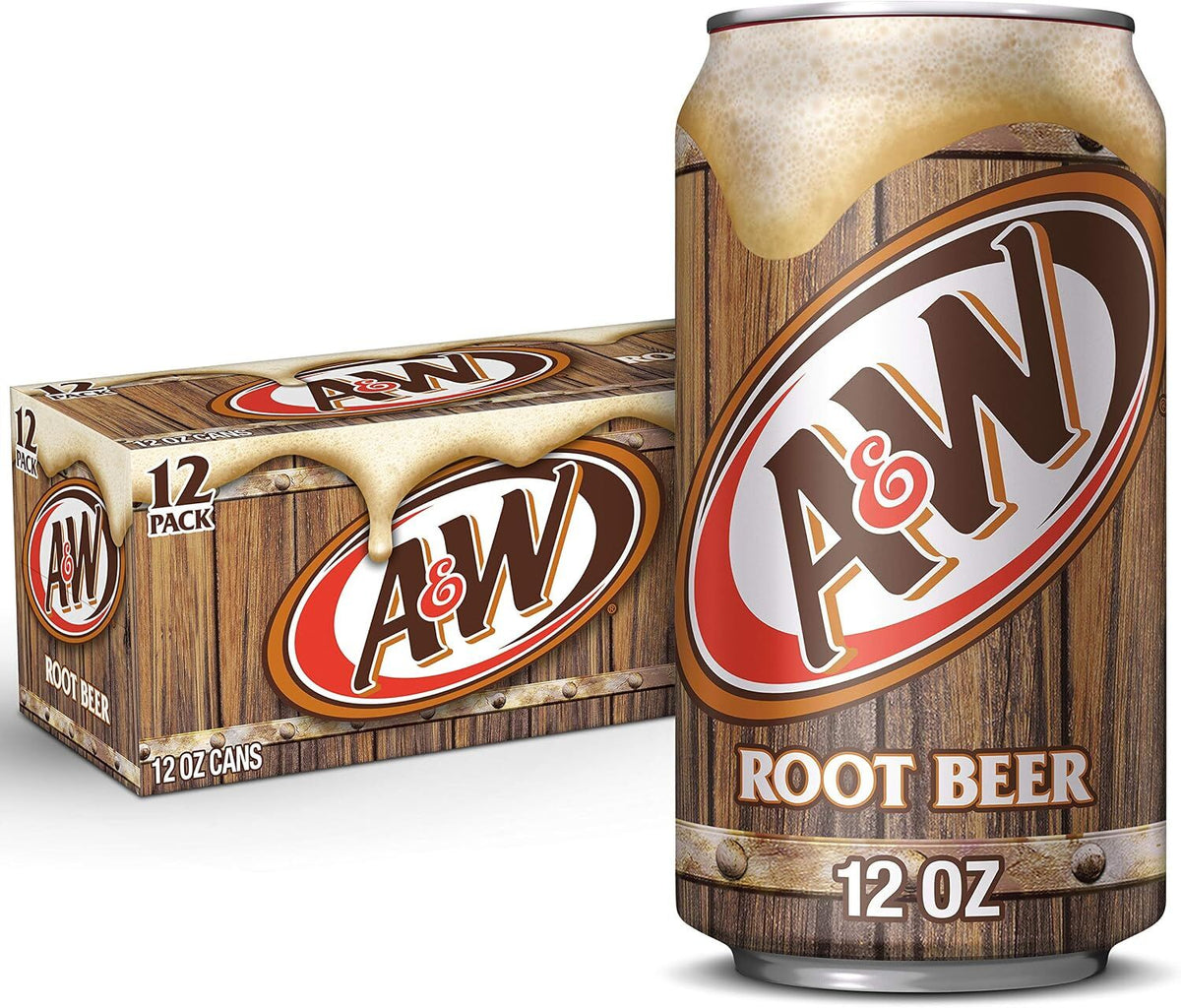 12x A&W Root Beer Original Soft Drink Soda Cans 355ml (Made in USA)