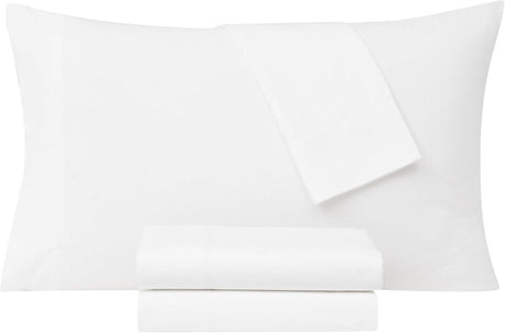 FRYE 3-Piece Single Bed Sheet Set Cotton/Linen Blend in White (US Twin)