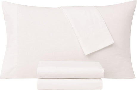 FRYE Cotton/Linen Blend 4-Piece Bed Sheet Set in White (Full/Double Size)