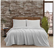 FRYE Cotton/Linen Blend 4-Piece Bed Sheet Set in Grey (Full/Double Size)