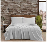 FRYE Cotton/Linen Blend 4-Piece Bed Sheet Set in Grey (Full/Double Size)