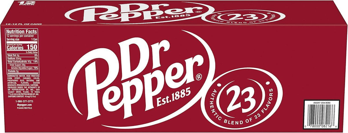 12x Dr Pepper Original Soft Drink Soda Cans 355ml (Made in USA)