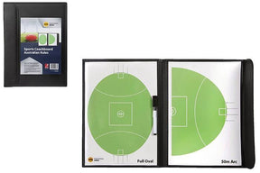 Marbig AFL Coach Board Pad with Marker in All-Weather Case (Football Full Oval & 50m Arc)