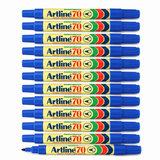 12x Artline 70 1.5mm Permanent Marker - Bullet Nib - Blue (Bulk Pack)