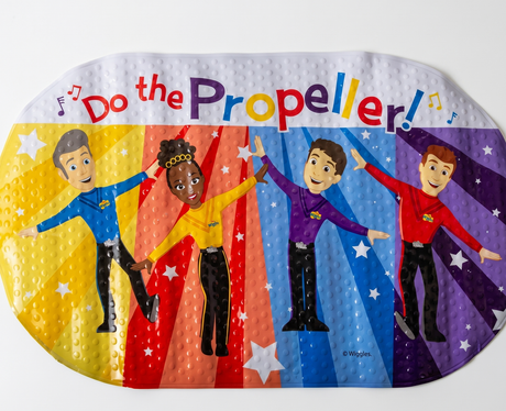 The Wiggles Non Slip Suction Cup Oval Bath Mat for Kids 69cm x 39cm