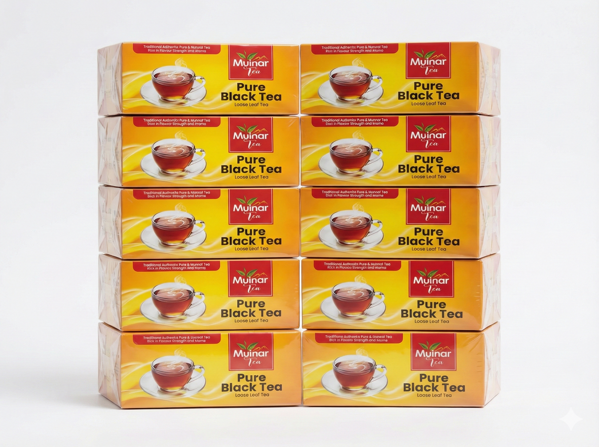 10x Muinar 130g Pure Black Tea - Loose Leaf (1.3kg Total)