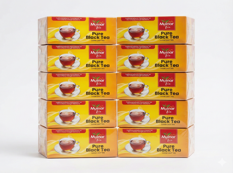 10x Muinar 130g Pure Black Tea - Loose Leaf (1.3kg Total)