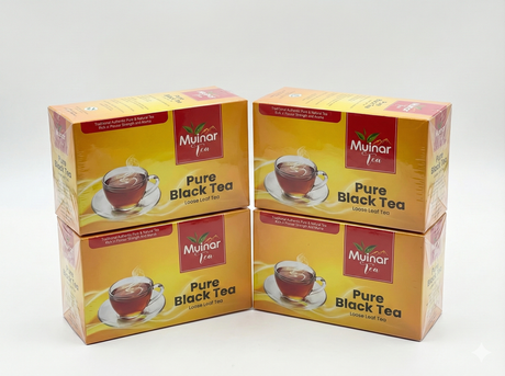 4x Muinar 130g Pure Black Tea - Loose Leaf (520g Total)