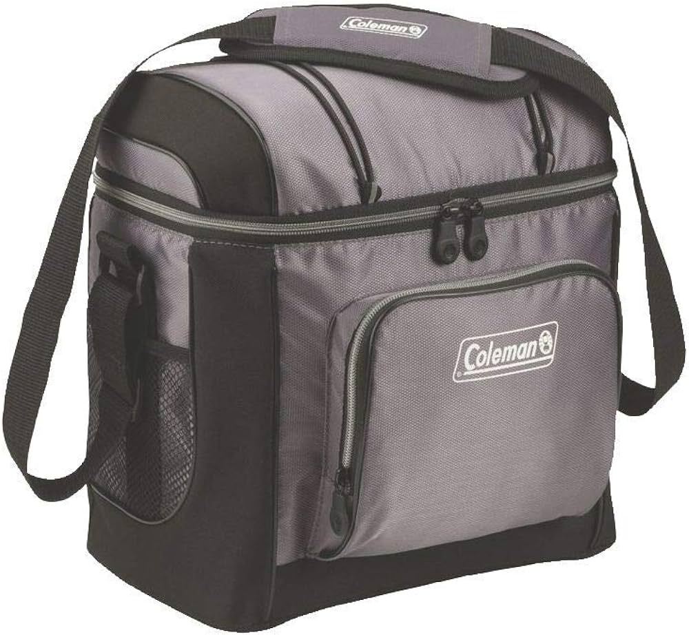 Coleman 16 Can Soft Cooler Insulated Outdoor Camping Picnic Bag - Grey