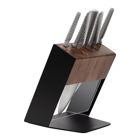 Global Katana 6-Piece Knife Block Set (Walnut) - Japanese Knives