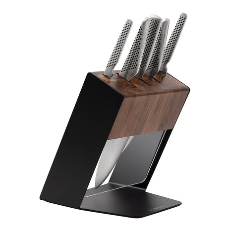 Global Katana 6-Piece Knife Block Set (Walnut) - Japanese Knives