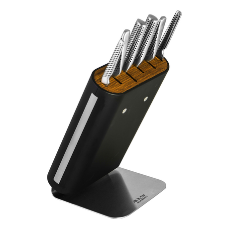 Global Hiro 7-Piece Knife Block Set (Black) - Japanese Knives