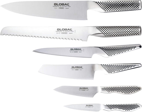 Global Kyoto 7-Piece Japanese Knife Block Set Bamboo Storage Block - Made in Japan