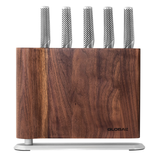 Global UKU 6-Piece Walnut Japanese Knife Block Set - Made in Japan