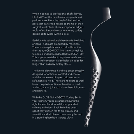 Global Nagoya 5-Piece Japanese Knife Block Set - Made in Japan