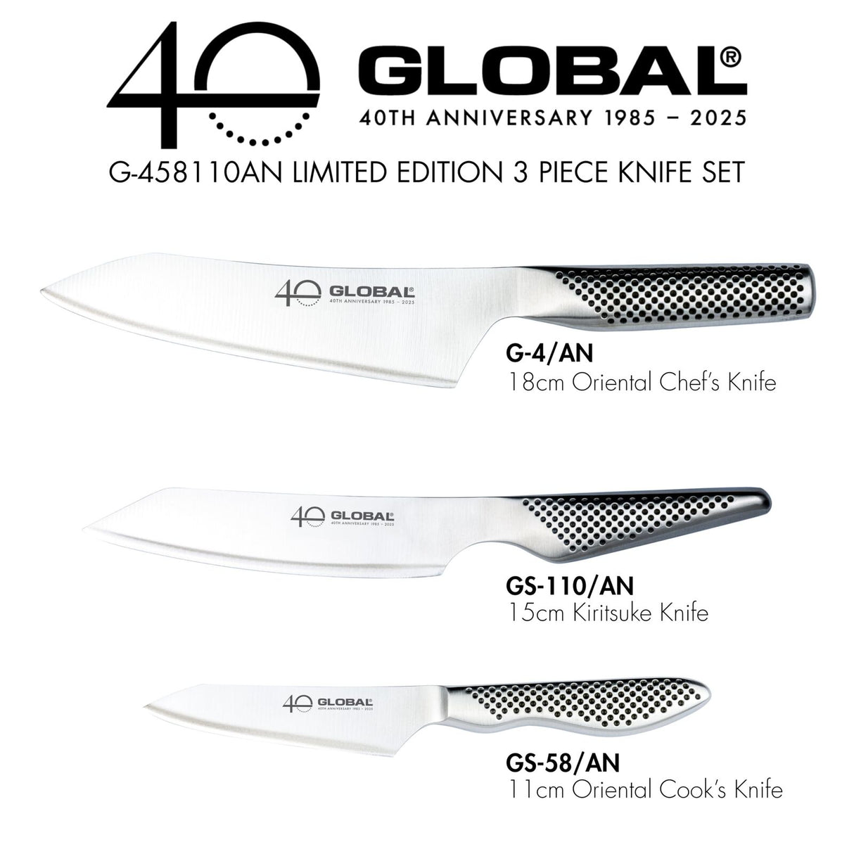 Global 40th Anniversary 3-Piece Knife Set - Japanese Knives