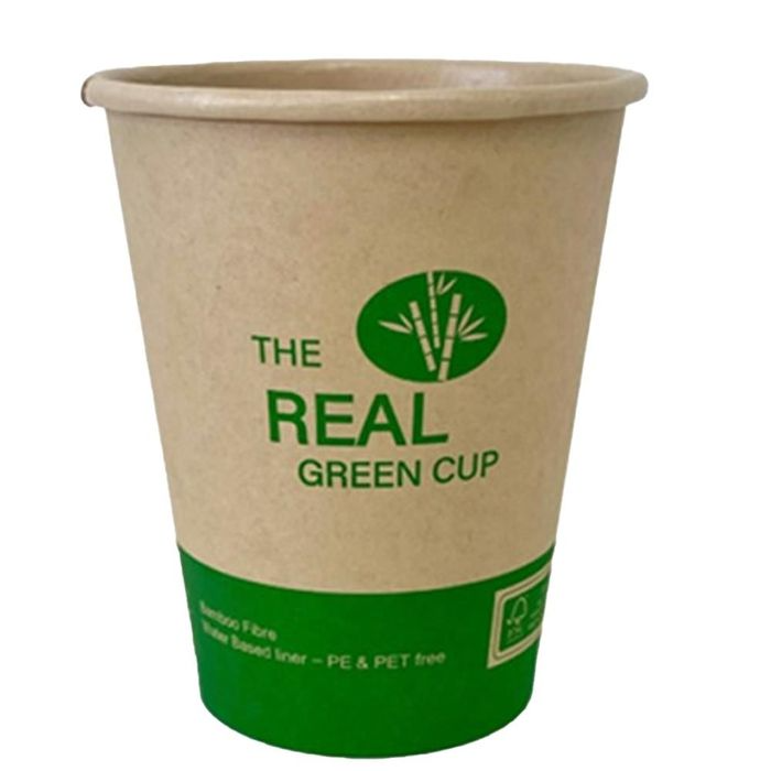 2500x Bamboo Paper Drinking Cups (Single Wall) w/ Water Based Lining - 7oz (210ml)