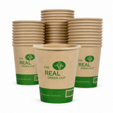 500x Bamboo Coffee Cups (Double Wall) w/ Water Based Lining - 8oz (280ml)