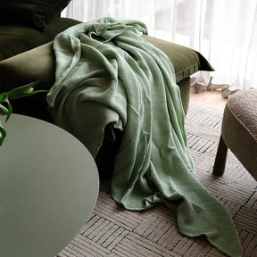 100% Cotton Waffle Blanket - Queen - Seedling