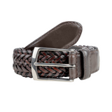 35mm PLAITED LEATHER BELT Bovine Leather Bos Taurus - XL