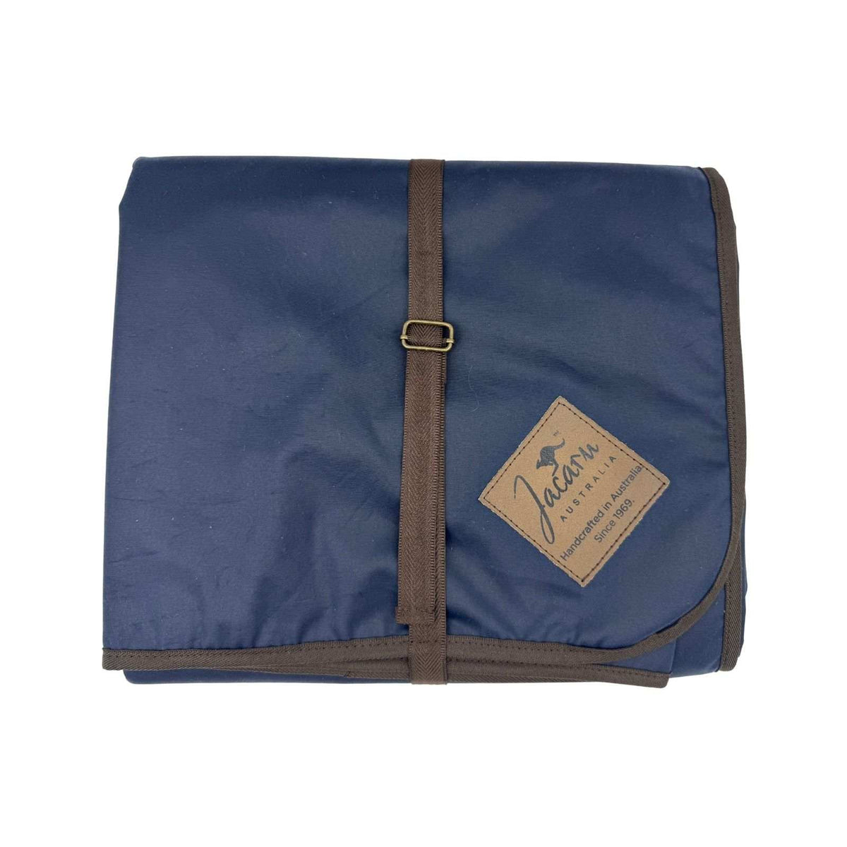 Jacaru 8003LE 100% Cotton Oilskin Picnic Blanket - Navy Limited Edition (Water Resistant 225 x 145cm Tartan Back)