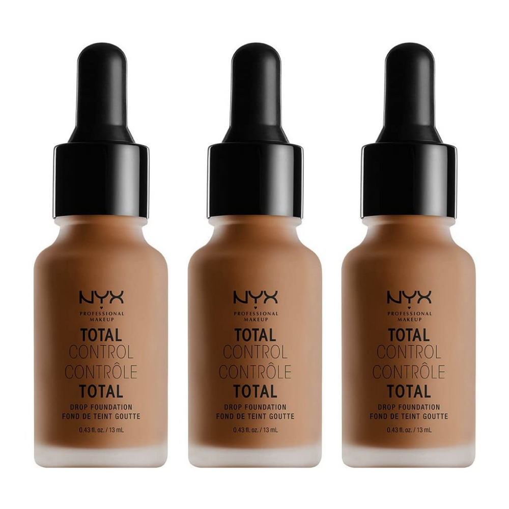 3x NYX Total Control Drop Foundation Soft Matte Buildable Coverage - 19 Mocha