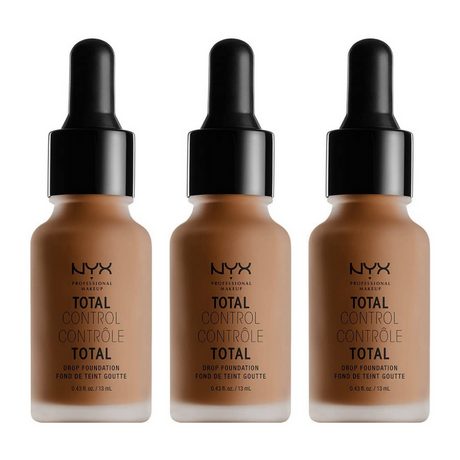 3x NYX Total Control Drop Foundation Soft Matte Buildable Coverage - 19 Mocha