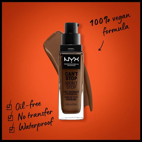 3x Nyx Professional Makeup Can't Stop Won't Stop Full Coverage Foundation Pack - 22 Deep Cool