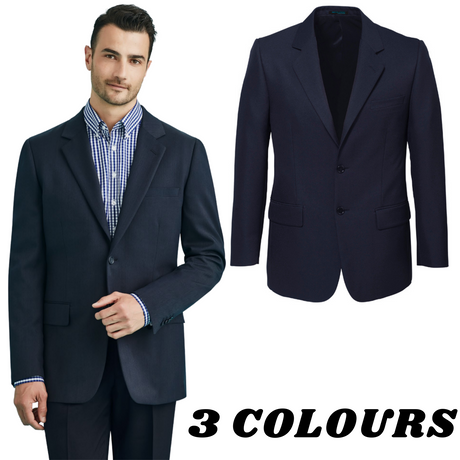 Mens 2 Button Classic Plain Suit Jacket Bamboo Blend Business Wedding
