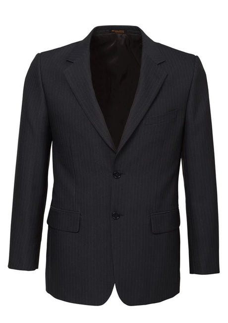 Biz Corporates Mens Single Breasted 2 Button Pinstripe Suit Jacket - Charcoal (Work Blazer)