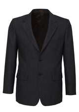 Mens Single Breasted 2 Button Suit Jacket Work Business - Pin Striped - Navy
