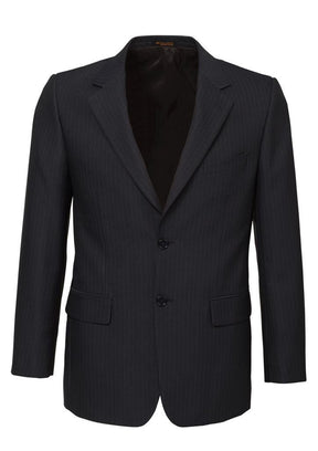 Biz Corporates Mens Single Breasted 2 Button Pinstripe Suit Jacket - Charcoal (Work Blazer)