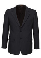 Mens Single Breasted 2 Button Suit Jacket Work Business - Pin Striped - Navy