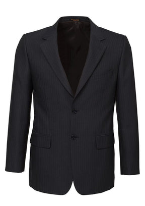 Biz Corporates Mens Single Breasted 2 Button Pinstripe Suit Jacket - Charcoal (Work Blazer)