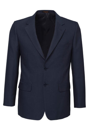 Biz Corporates Mens Single Breasted 2 Button Pinstripe Suit Jacket - Navy (Work Blazer)