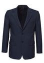 Mens Single Breasted 2 Button Suit Jacket Work Business - Pin Striped - Navy